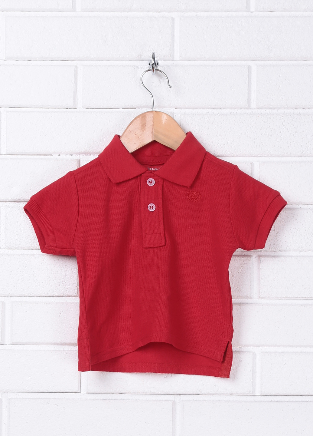 Красная детская футболка-поло для мальчика Sprider однотонная