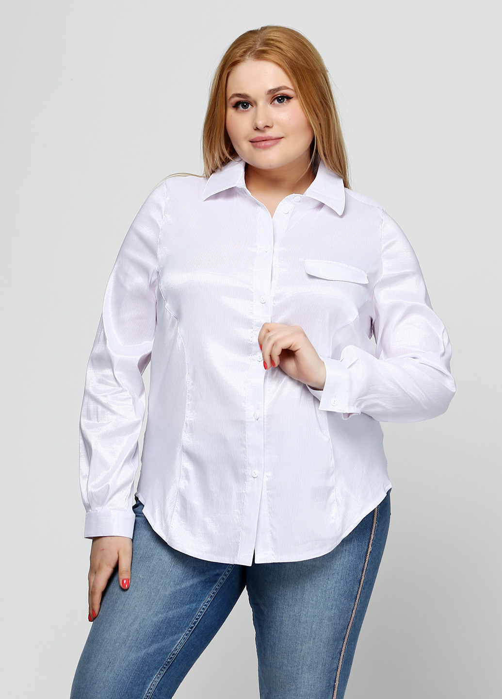 Белая кэжуал рубашка в полоску Ukreina
