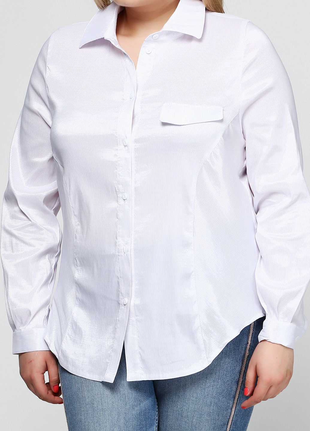 Белая кэжуал рубашка в полоску Ukreina