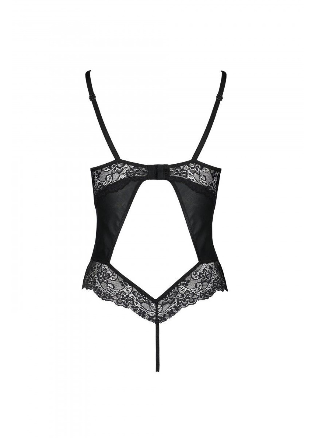 Боді з еко-шкіри та мережива Loona Body black XXL/XXXL - Passion (255459102)