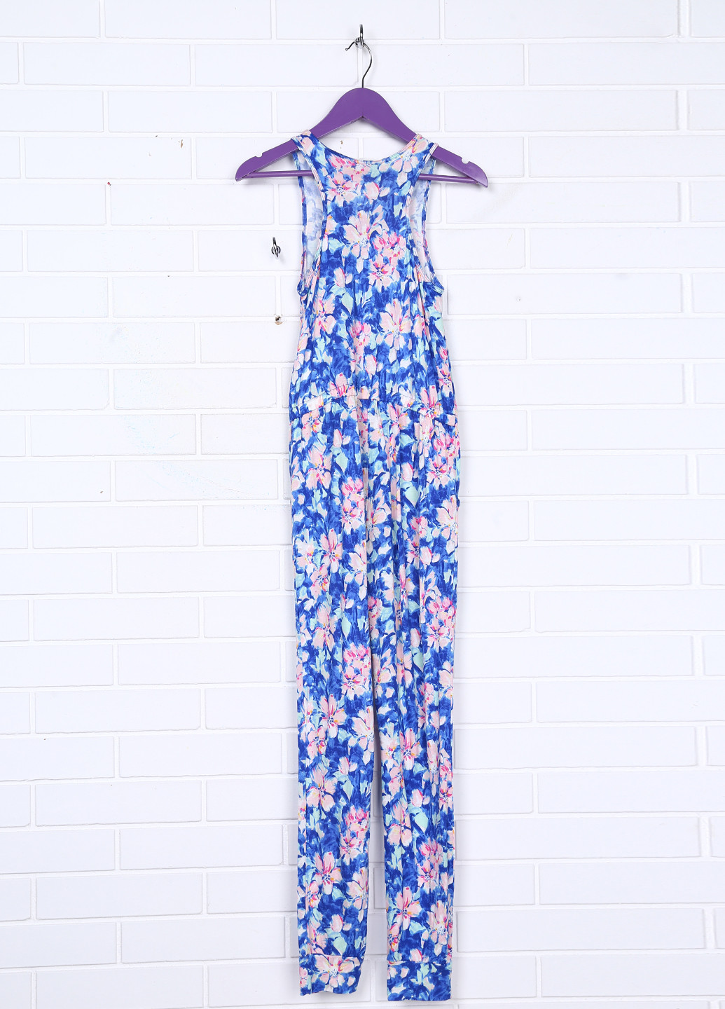 Комбинезон H&M комбинезон-брюки цветочный голубой кэжуал