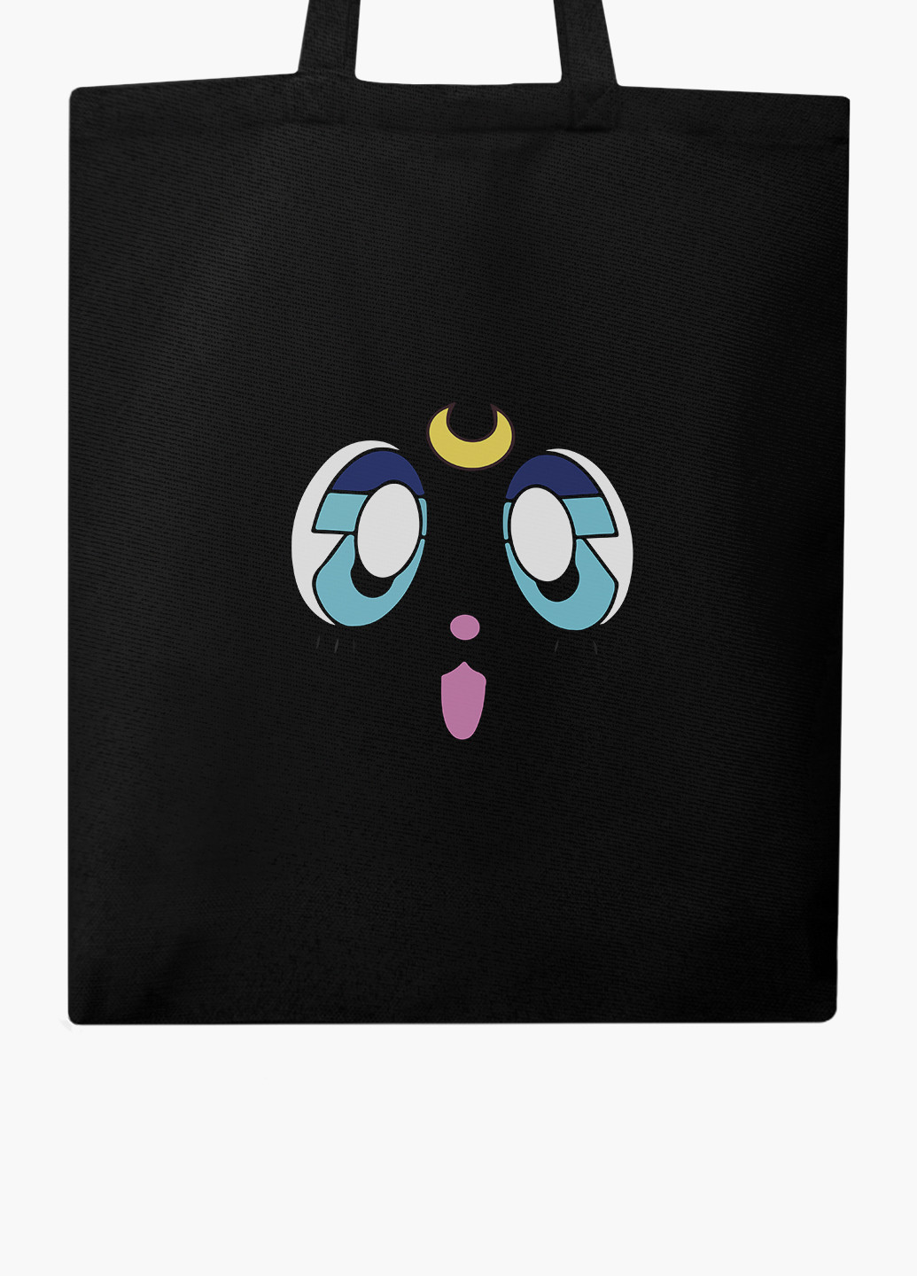 Еко сумка шоппер біла Місяць Кішка Сейлор Мун (anime Sailor Moon Cats) (9227-2921-BK-1) екосумка шопер 41*35 см MobiPrint (224806154)