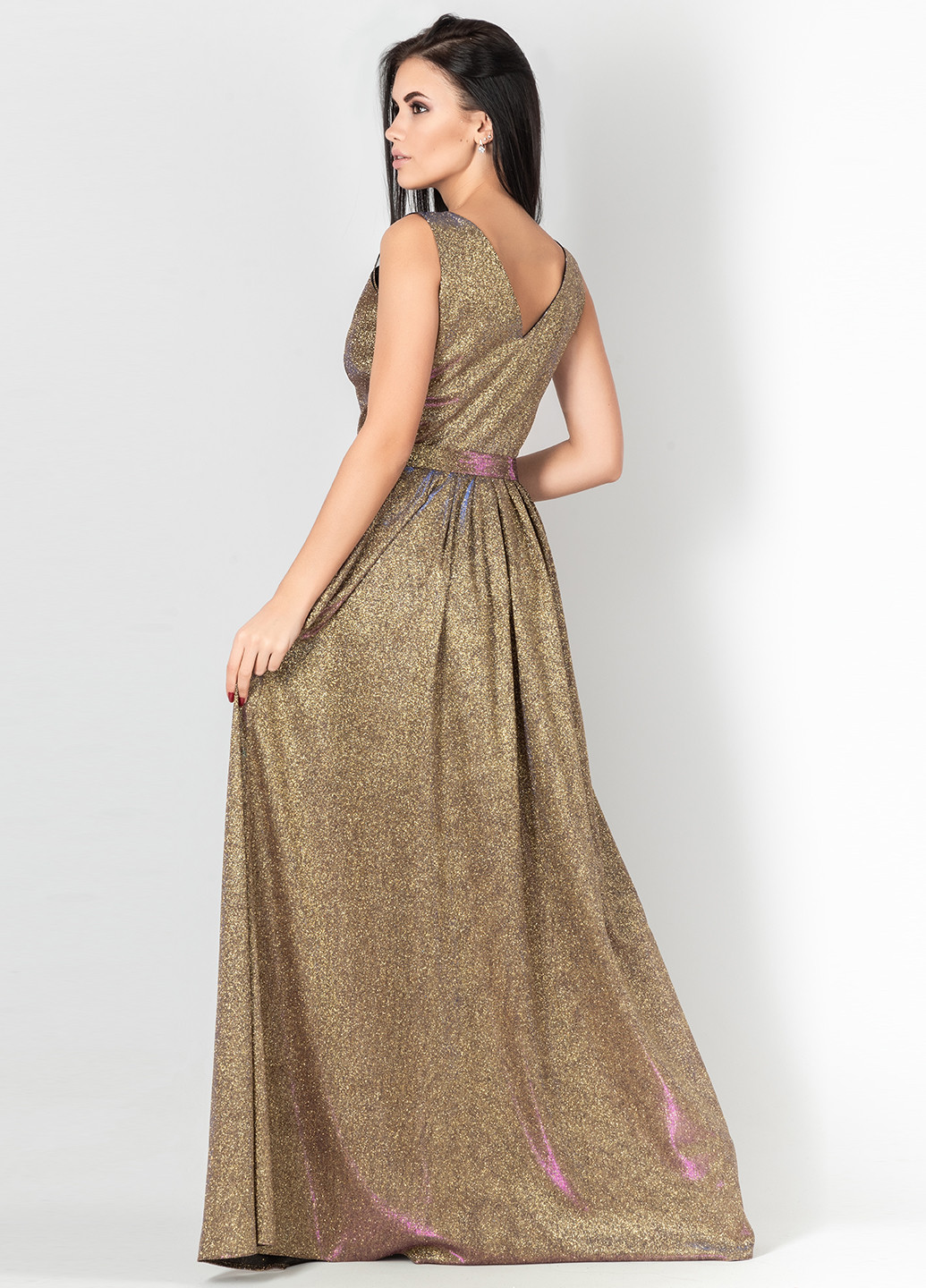 Золотистий вечірня плаття, сукня з відкритою спиною Seam