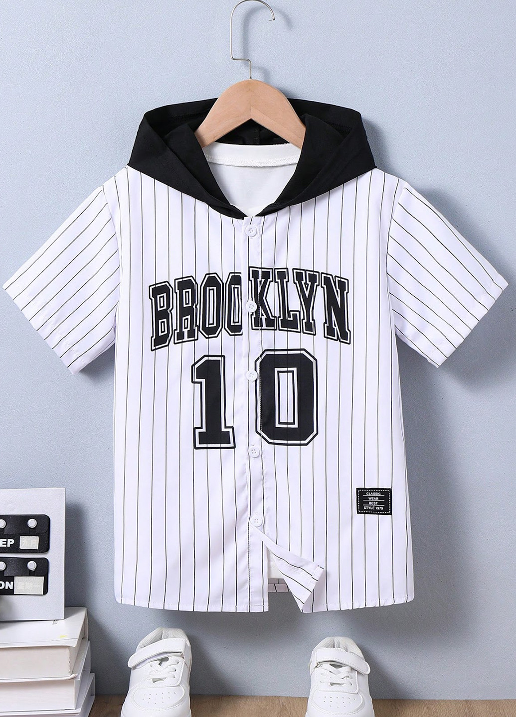 Белая кэжуал рубашка в полоску SHEIN