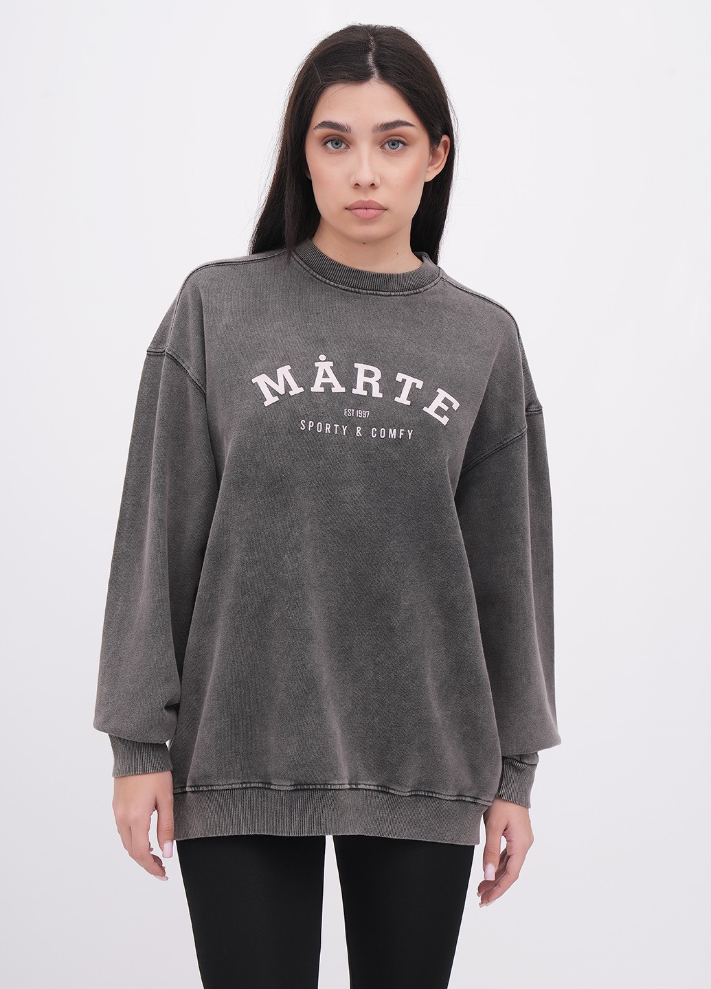 Сірий світшот EQUILIBRI напис без декору (341745034)