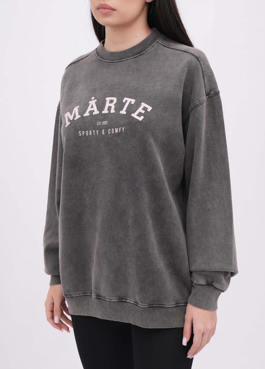 Сірий світшот EQUILIBRI напис без декору (341745034)