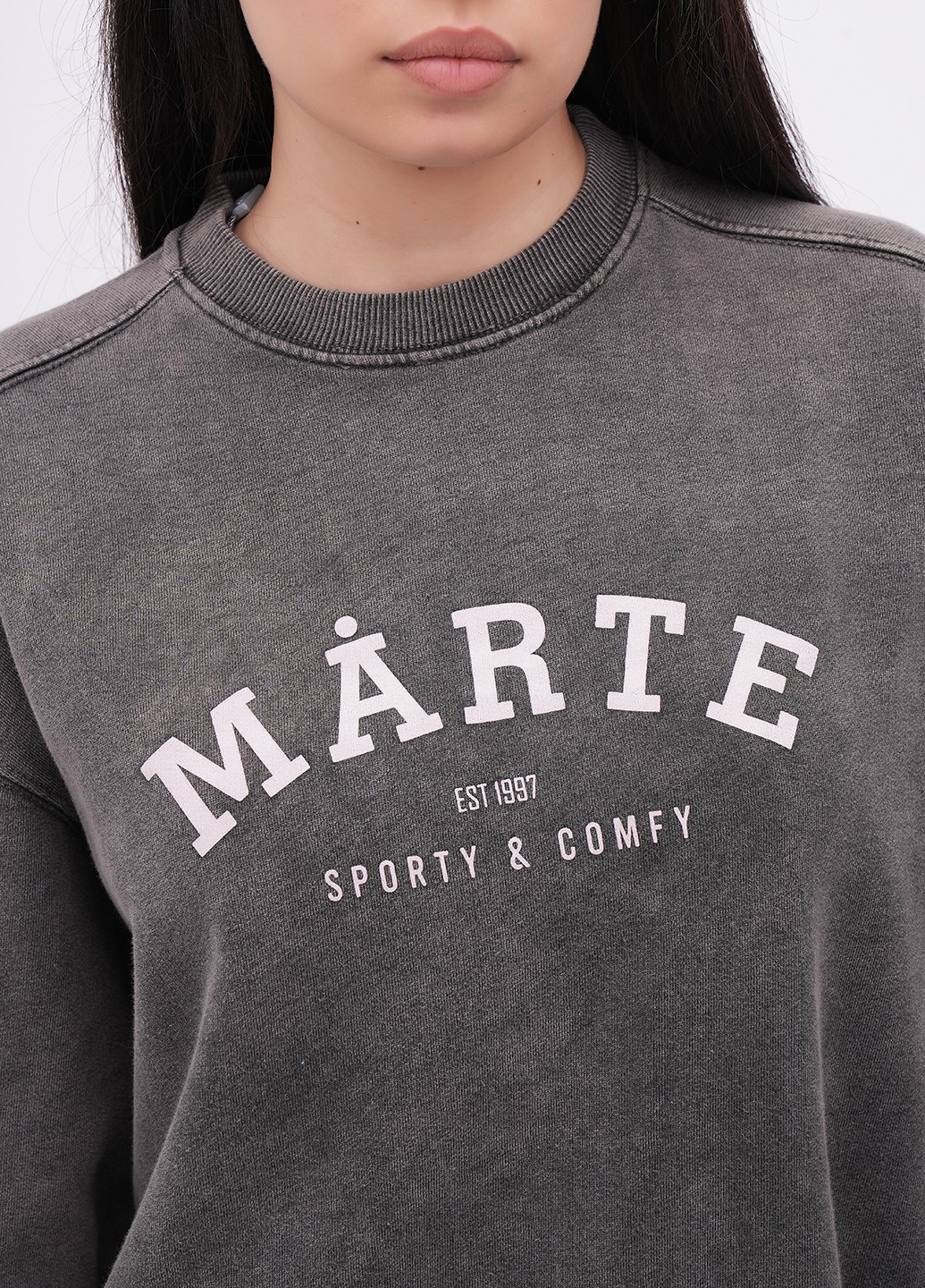 Сірий світшот EQUILIBRI напис без декору (341745034)