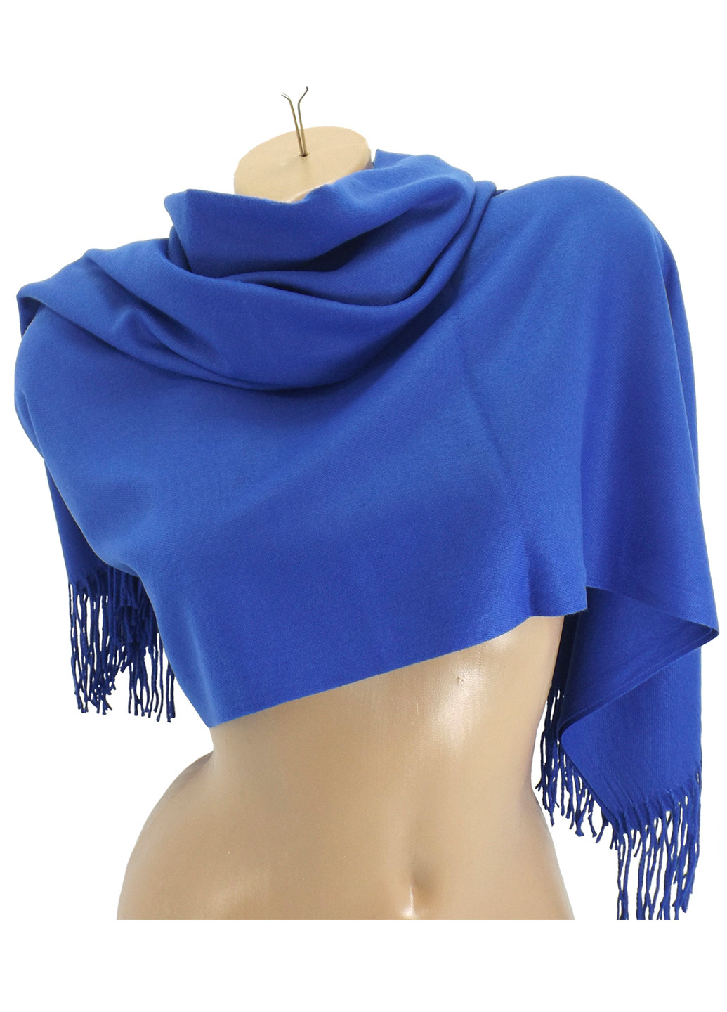 Жіночий кашеміровий шарф Синій LuxWear S47011 однотонний синій кежуал акрил, віскоза, кашемір
