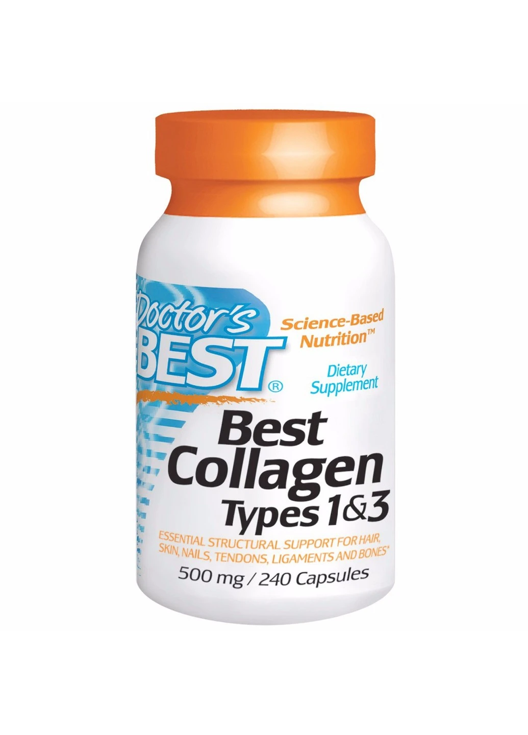 Колаген Collagen Types 1 & 3 500 mg (240 таб) доктор бест Doctor's Best (255408958)