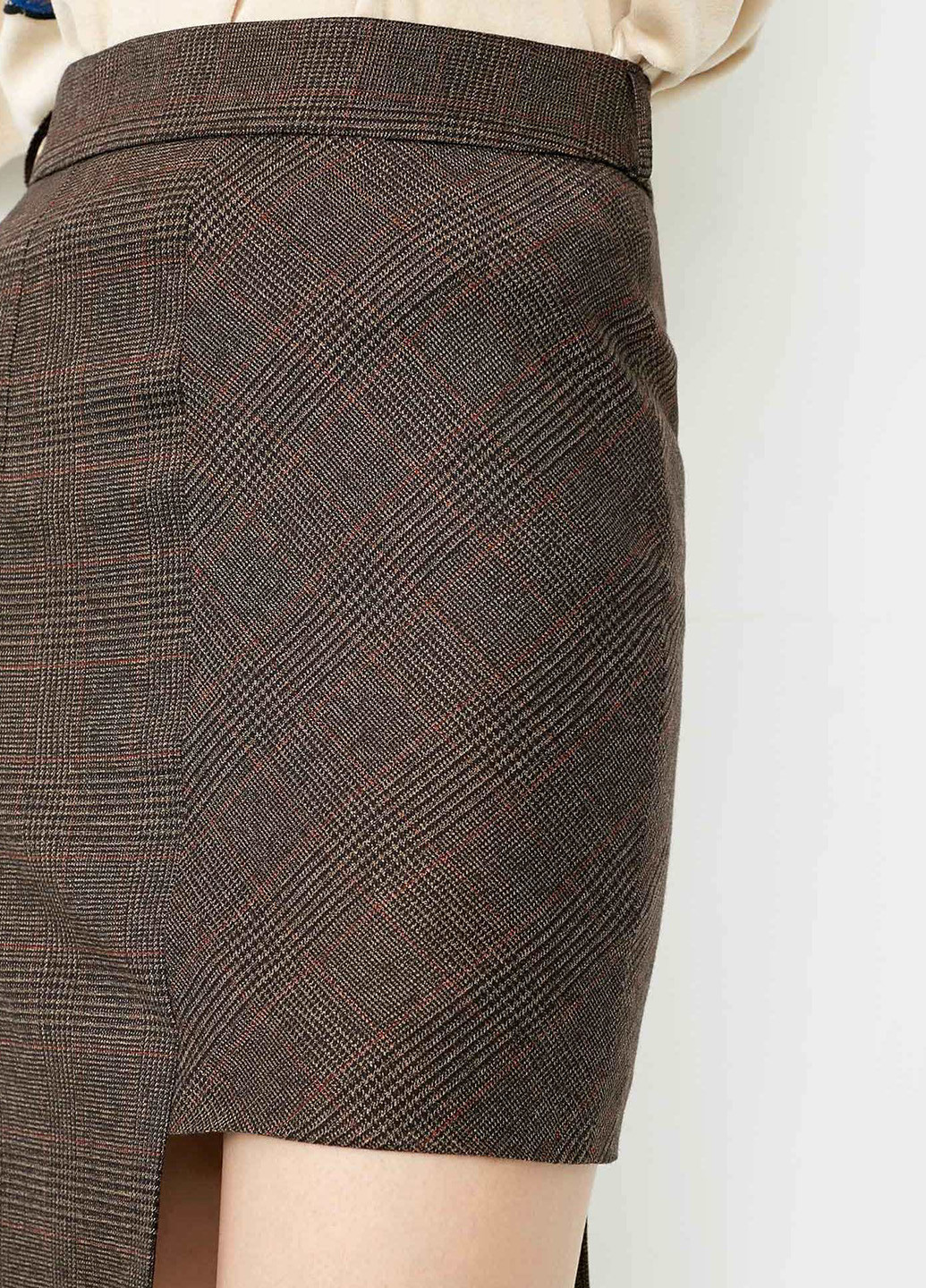 Темно-коричневая кэжуал в клетку юбка Only карандаш