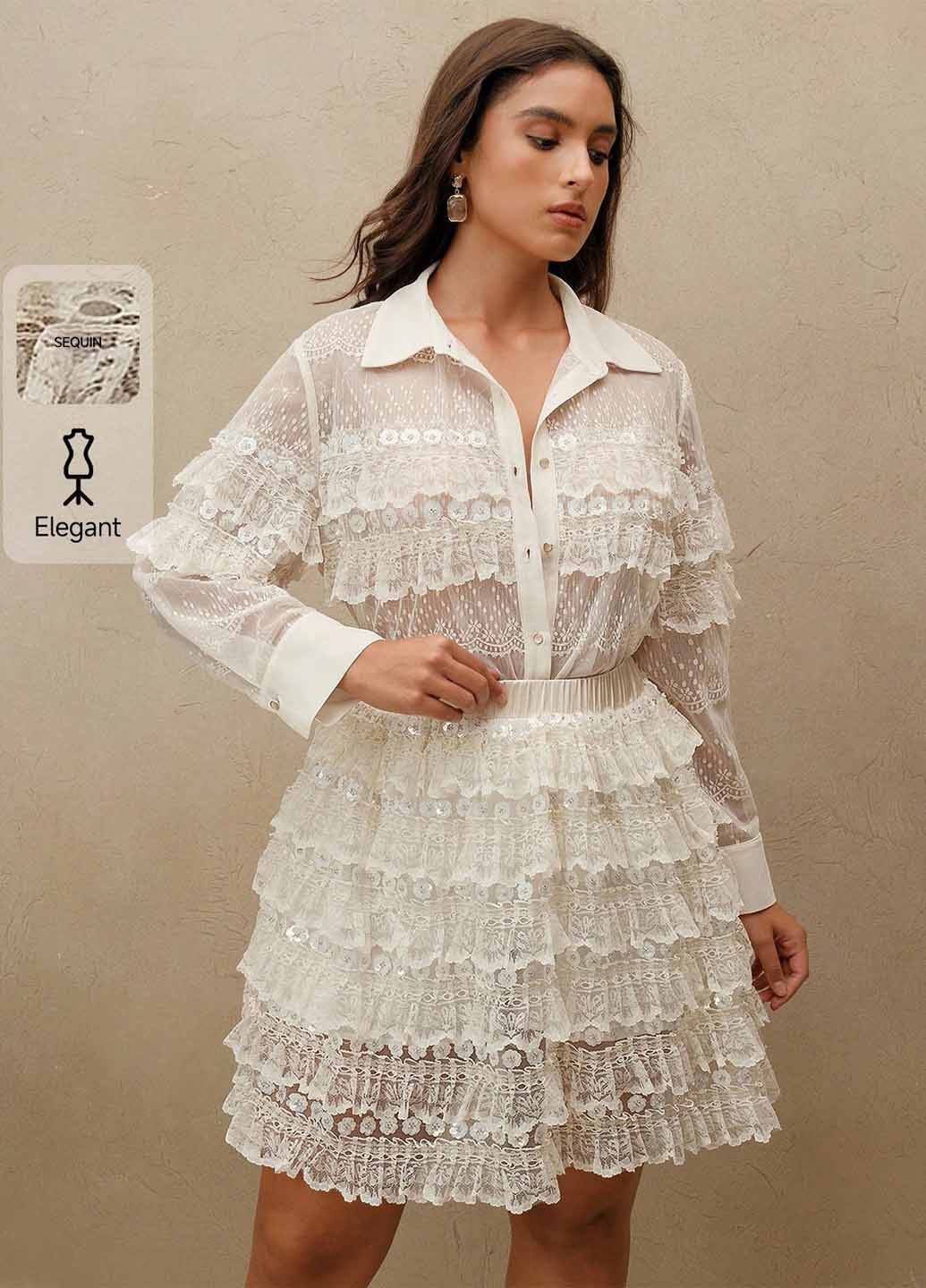 Молочная коктейльный, вечерний однотонная юбка SHEIN