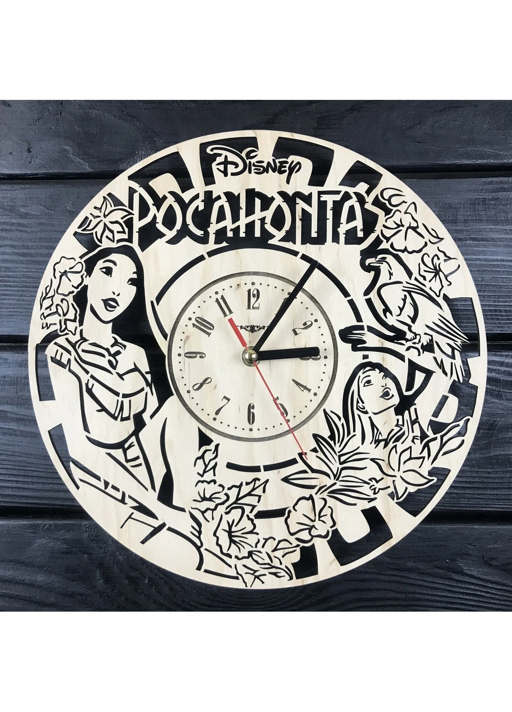Дизайнерський дитячий настінний годинник «Покахонтас» 7Arts (253566584)