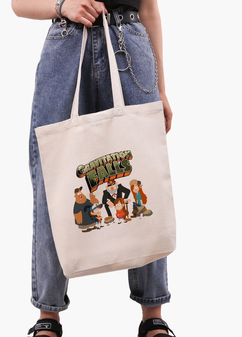 Еко сумка шоппер біла Гравіті Фолз (Gravity Falls) (9227-2628-WTD) екосумка шопер 41*39*8 см MobiPrint (228210790)