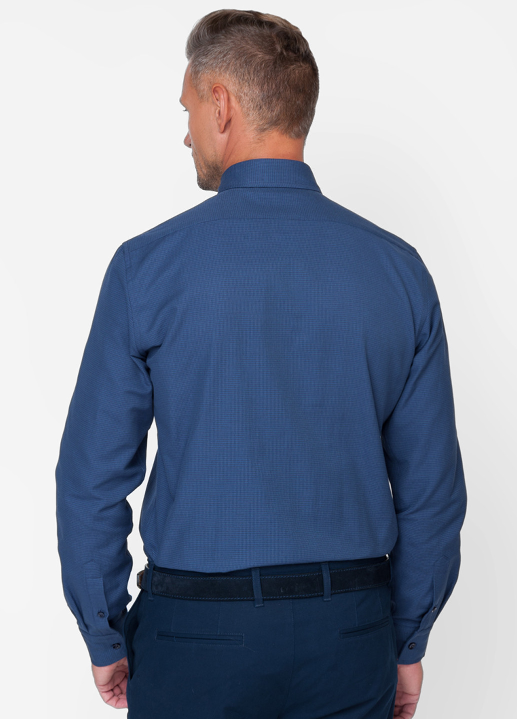 Темно-синяя классическая рубашка однотонная Arber