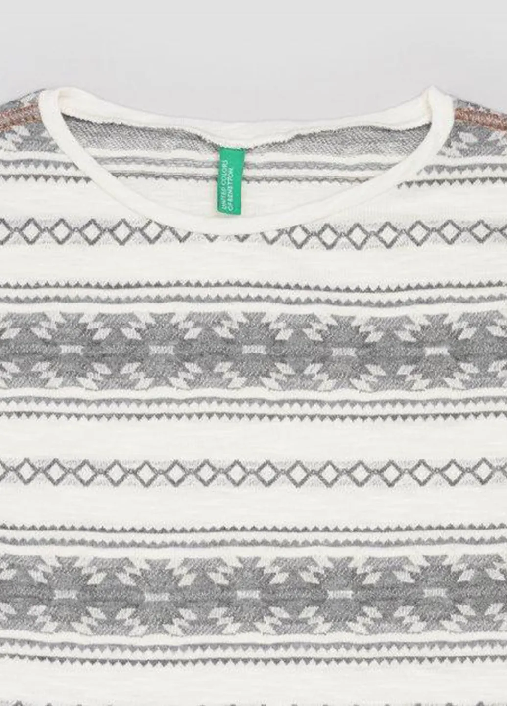 Лонгслів,молочний в візерунки,Benetton United Colors of Benetton (251921323)