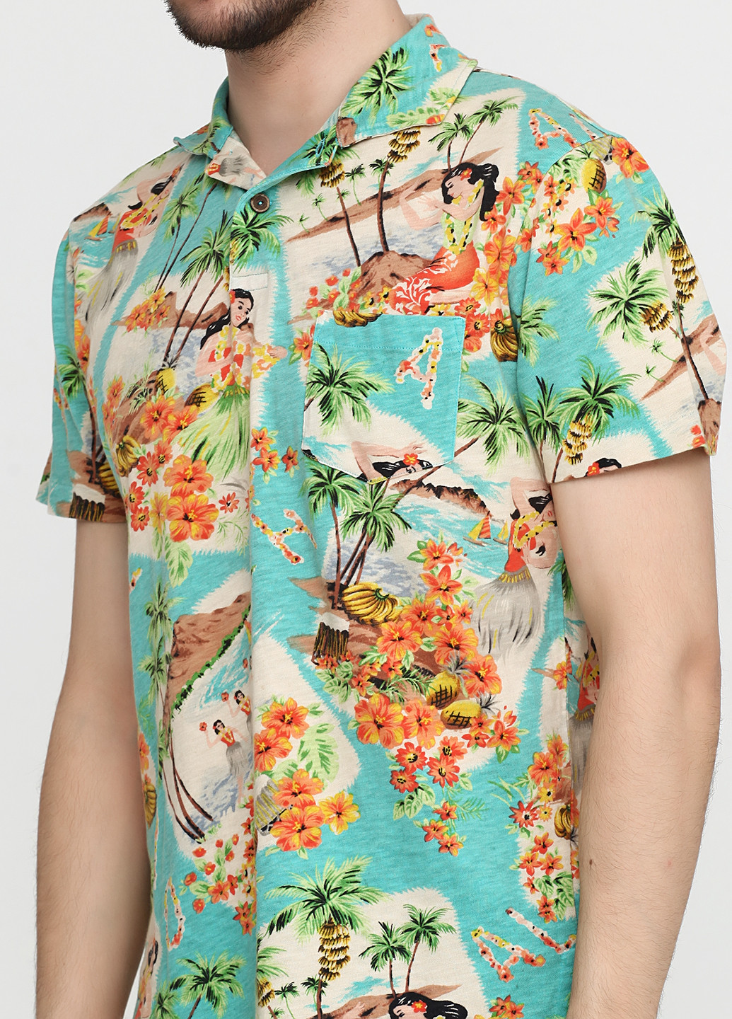Цветная футболка-поло для мужчин Ralph Lauren с рисунком