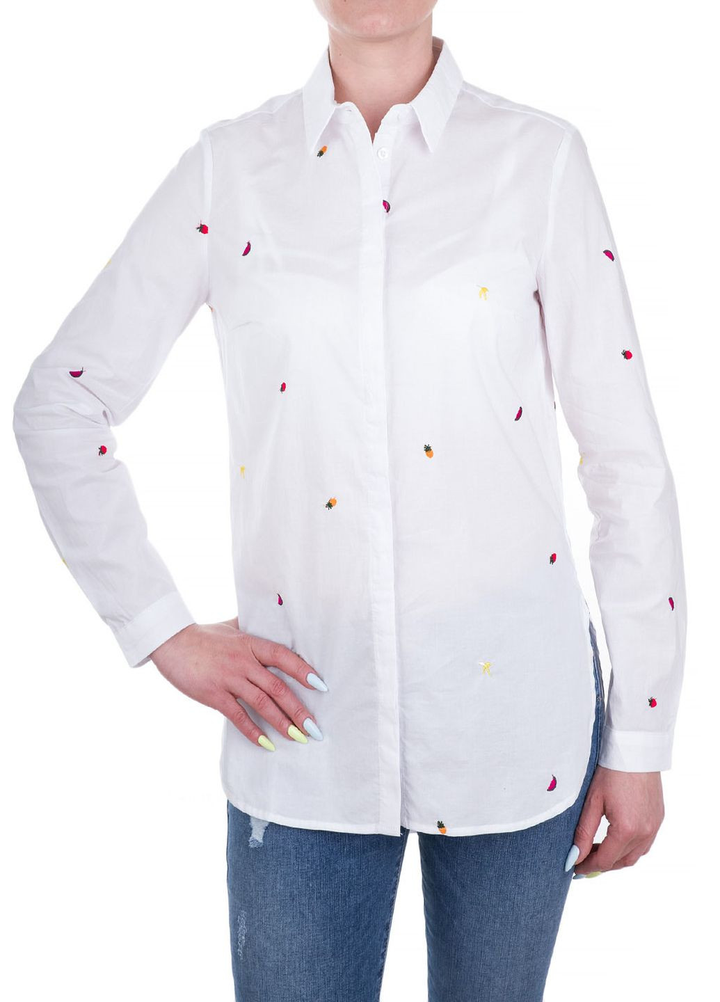 Белая кэжуал рубашка с рисунком Oui