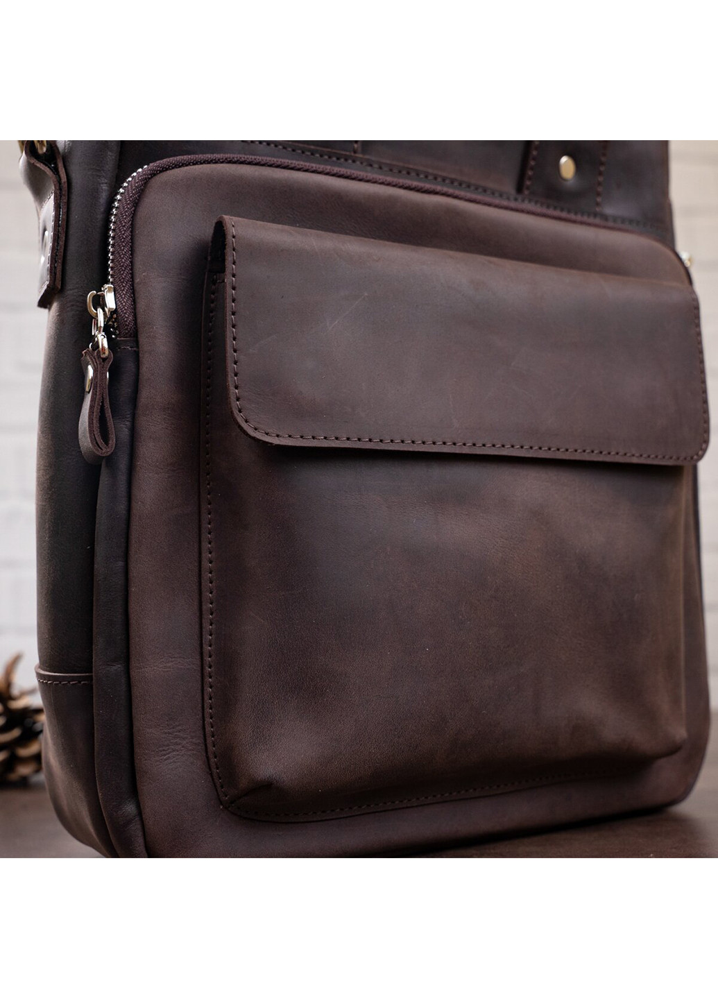 Мужская кожаная сумка 25х33х7 см Shvigel (252129667)