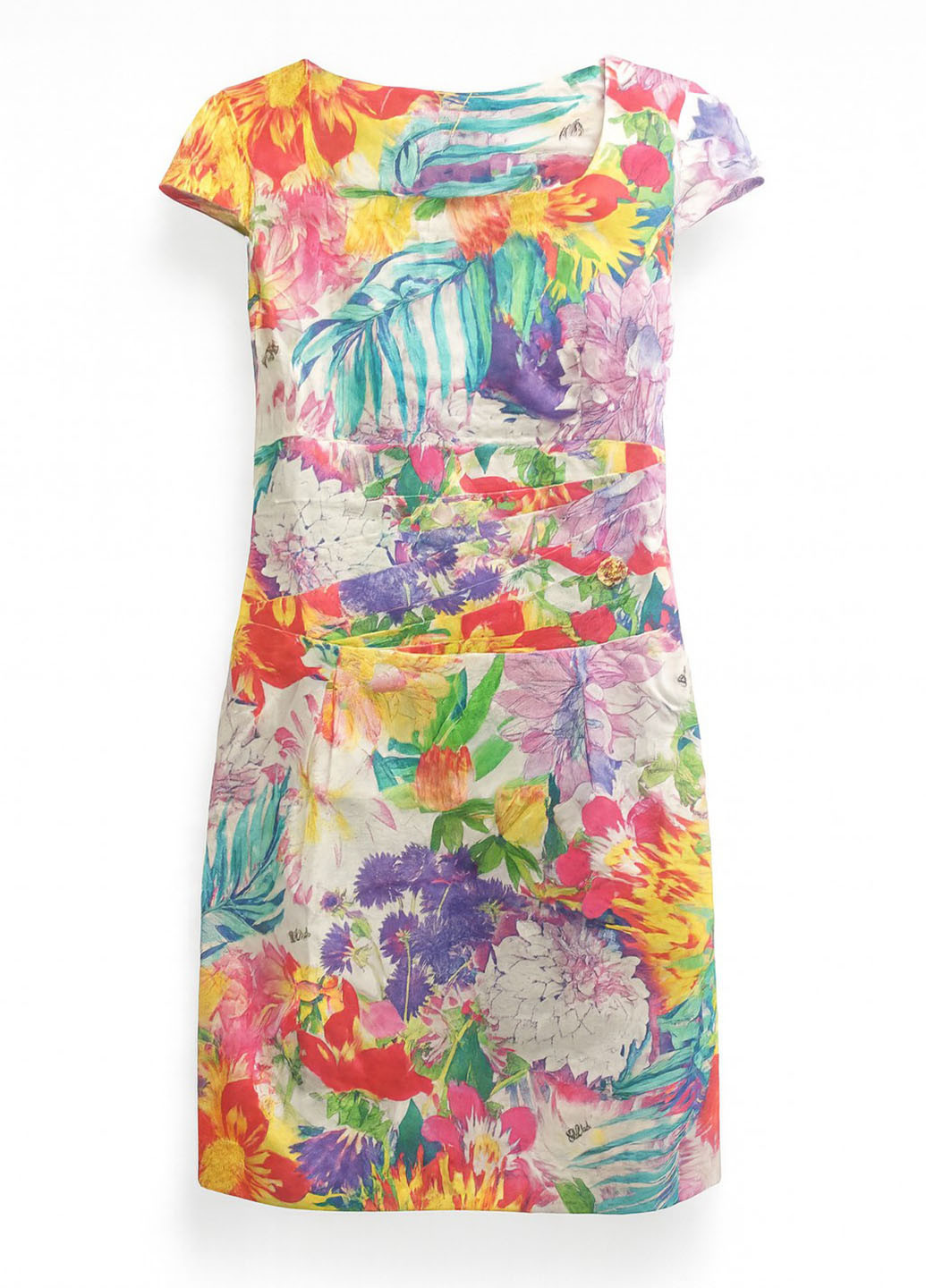 Комбінована кежуал сукня а-силует Sassofono з квітковим принтом