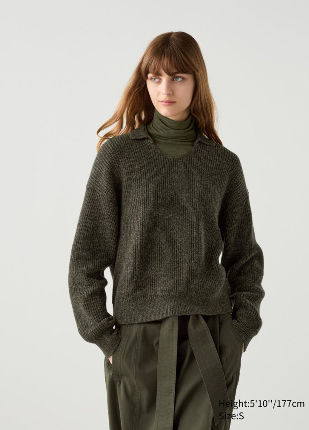 Темно-зелений демісезонний пуловер пуловер Uniqlo