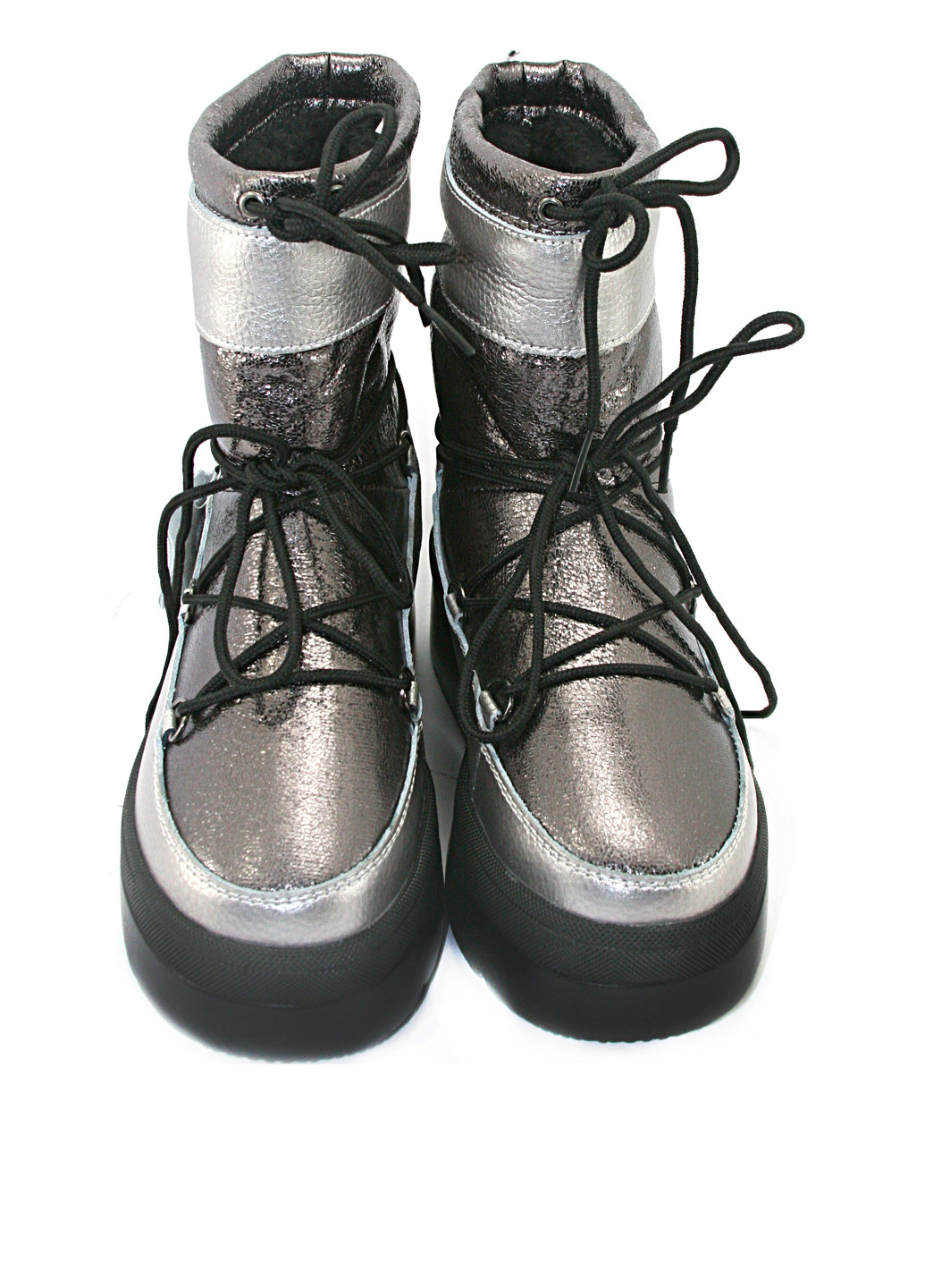 Серебряные угги KDSL со шнуровкой