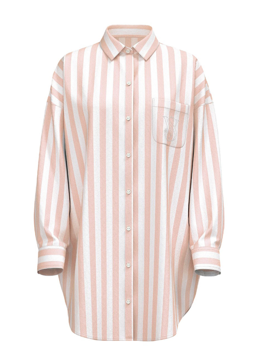 Лососевая повседневный, домашний рубашка в полоску Victoria's Secret