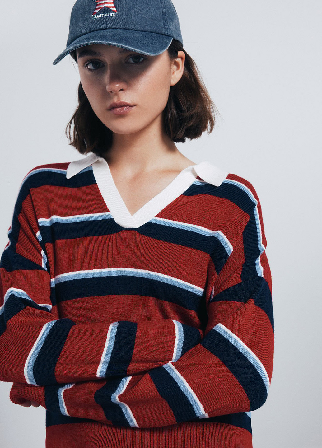 Темно-красный демисезонный пуловер пуловер Springfield