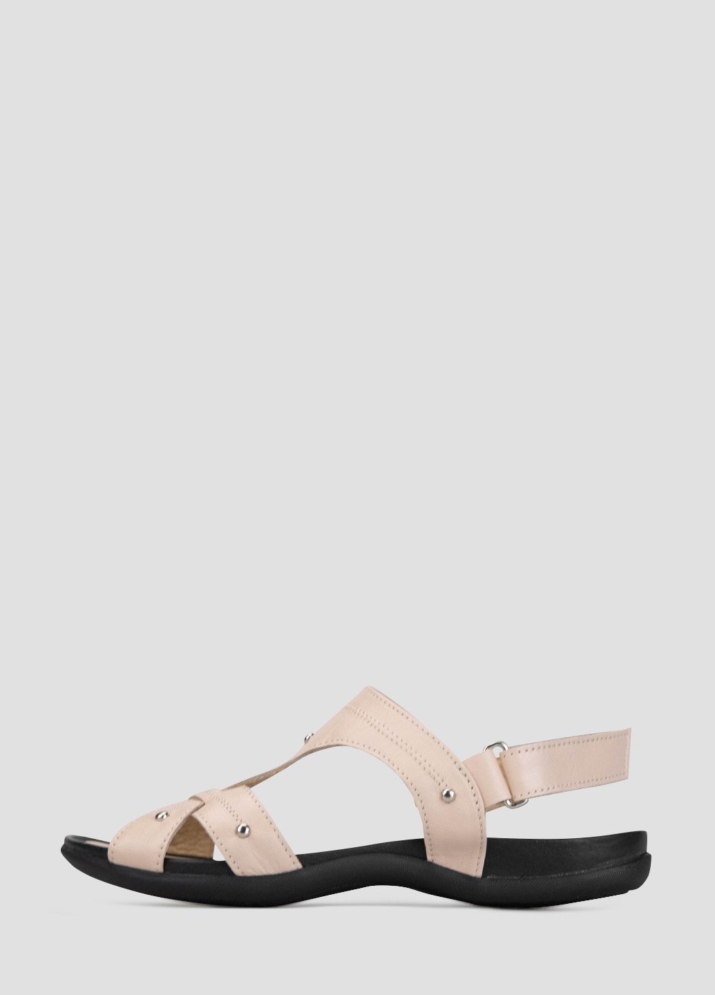 Пудровые босоножки Alromaro на липучке с заклепками