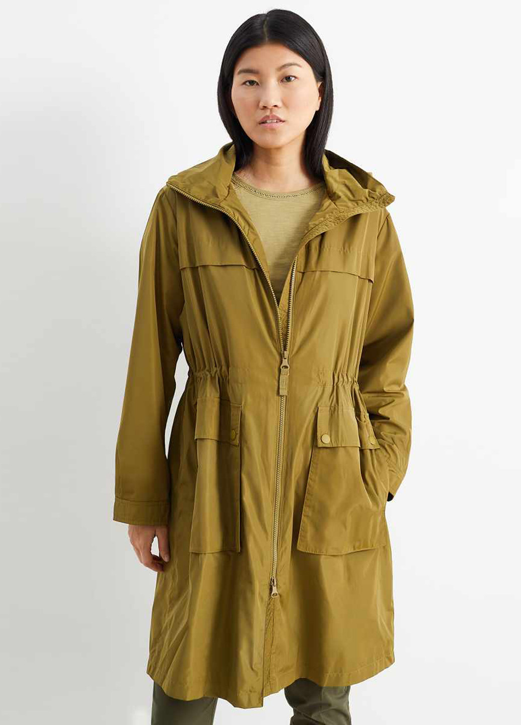 Оливкова (хакі) демісезонна куртка C&A