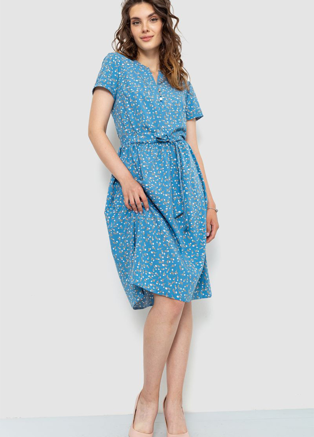 Синя кежуал сукня кльош Ager з квітковим принтом