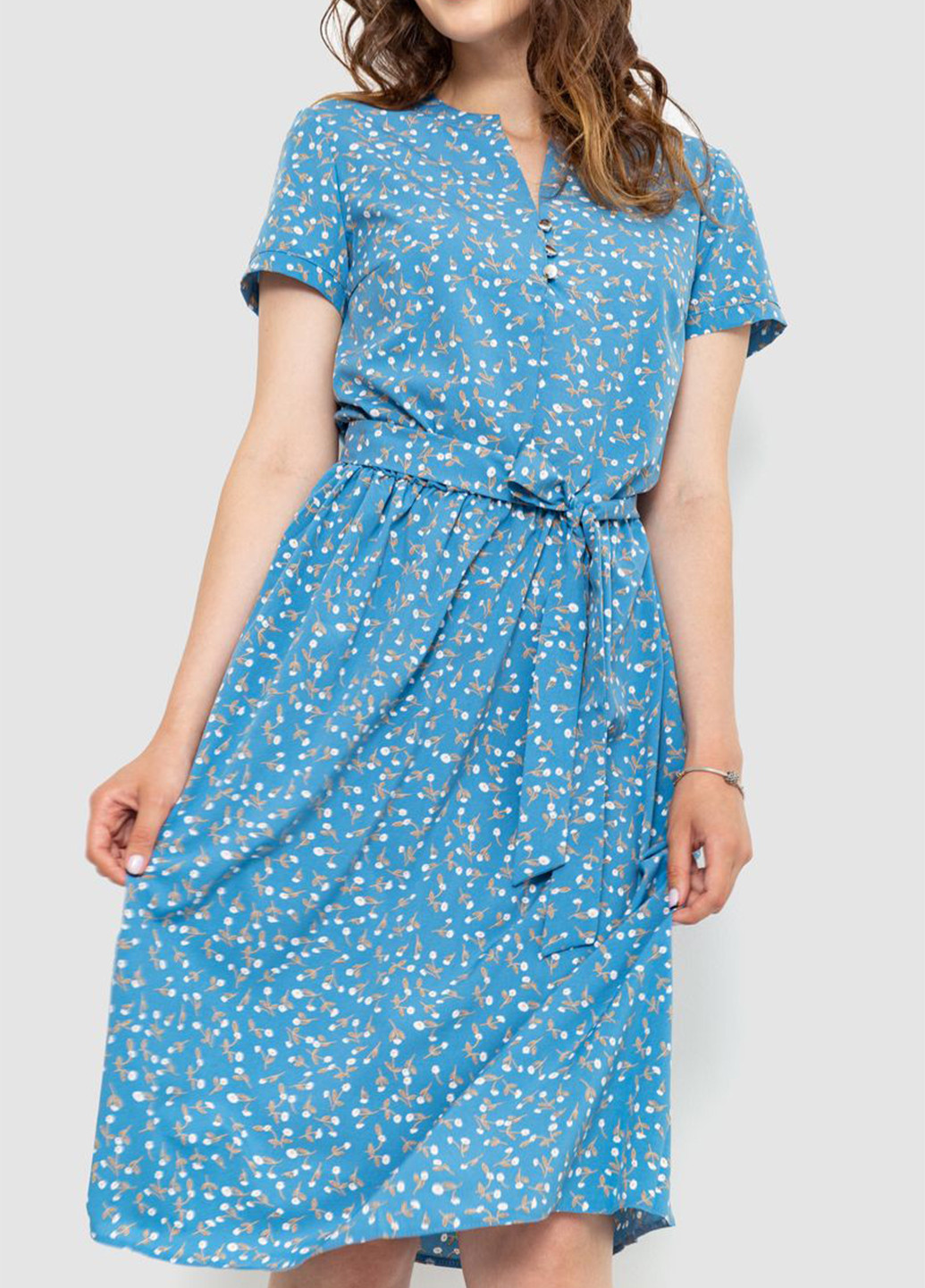 Синее кэжуал платье клеш Ager с цветочным принтом