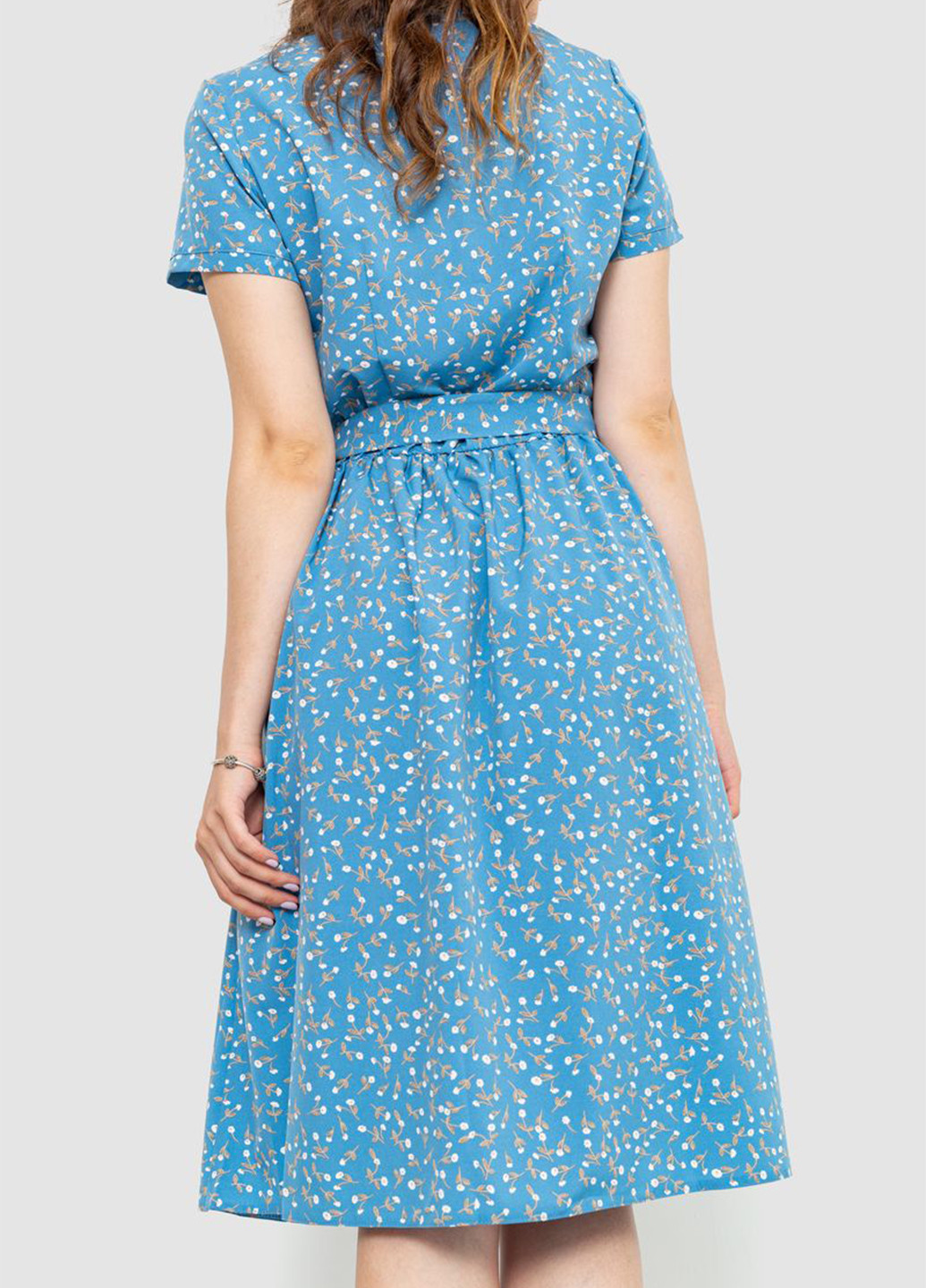 Синее кэжуал платье клеш Ager с цветочным принтом