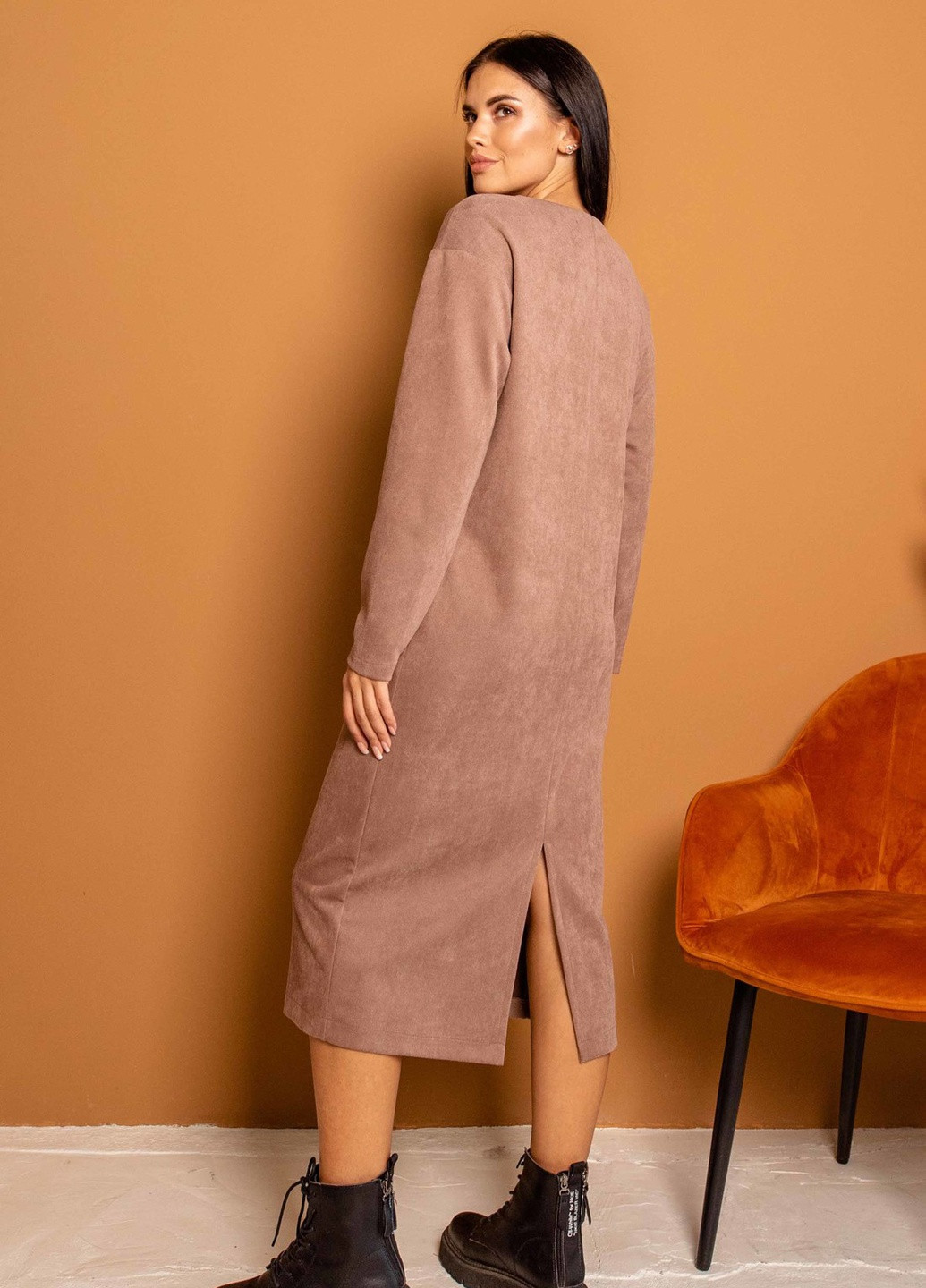 Бежевое кэжуал платье Ри Мари однотонное