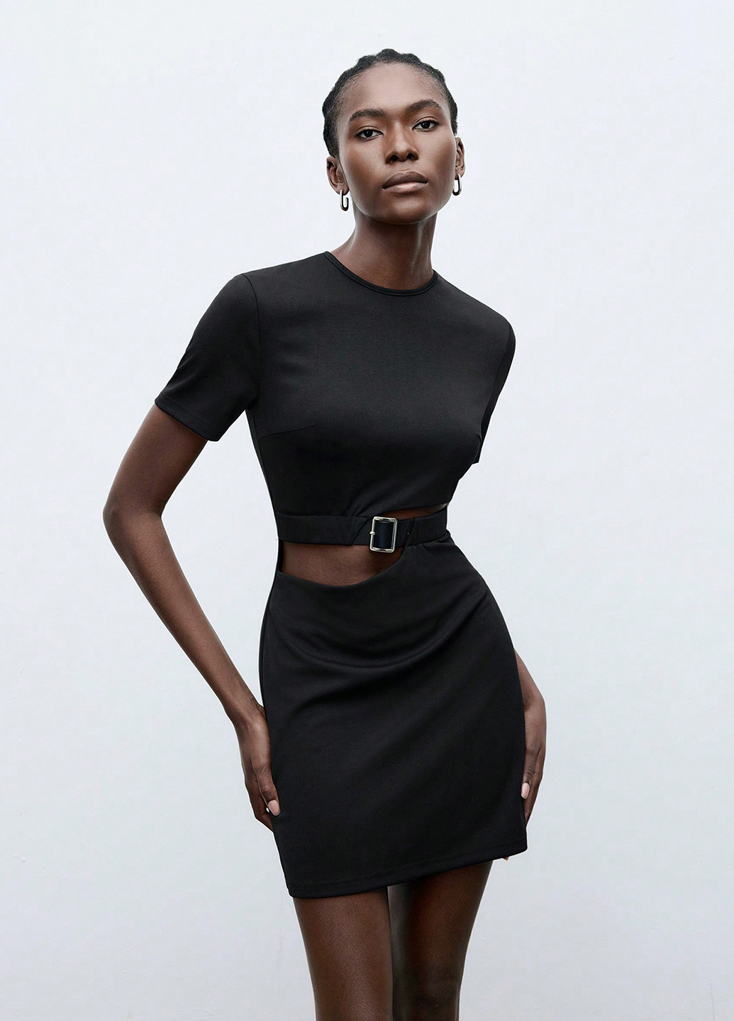 Чорна вечірня, кежуал сукня силуетна SHEIN однотонна