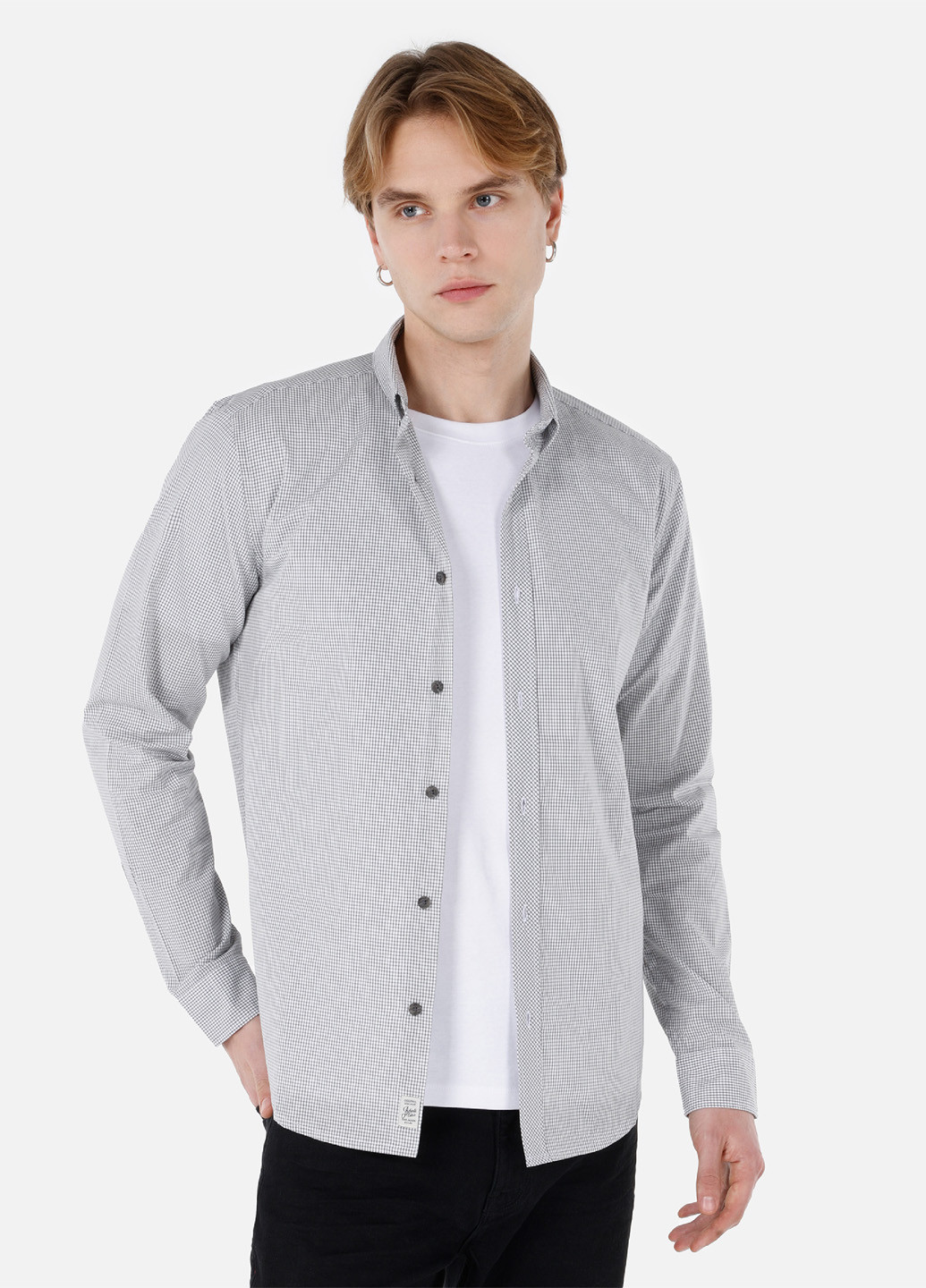 Серая кэжуал рубашка в клетку Colin's