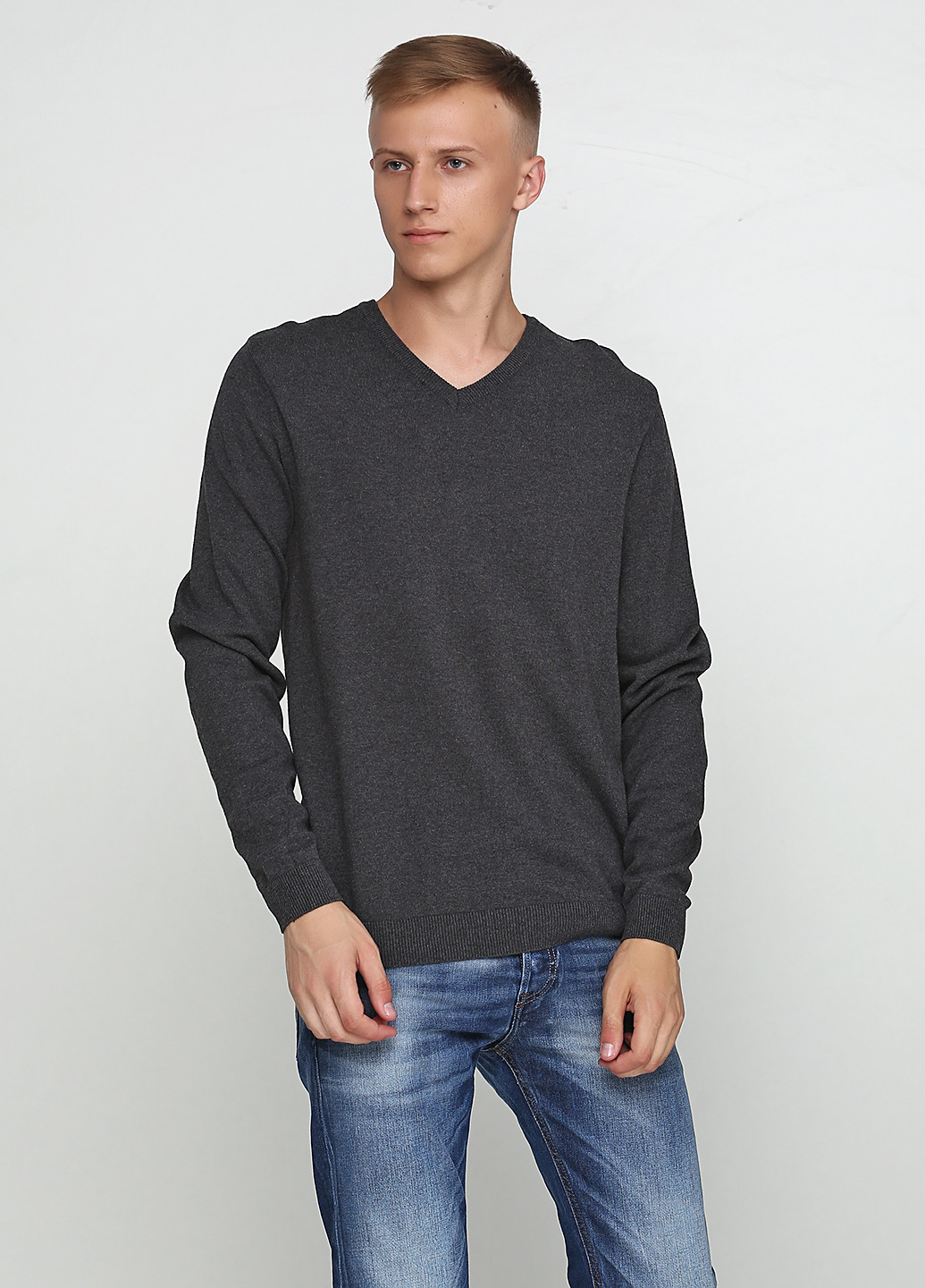 Грифельно-серый демисезонный пуловер пуловер Jean Pascal