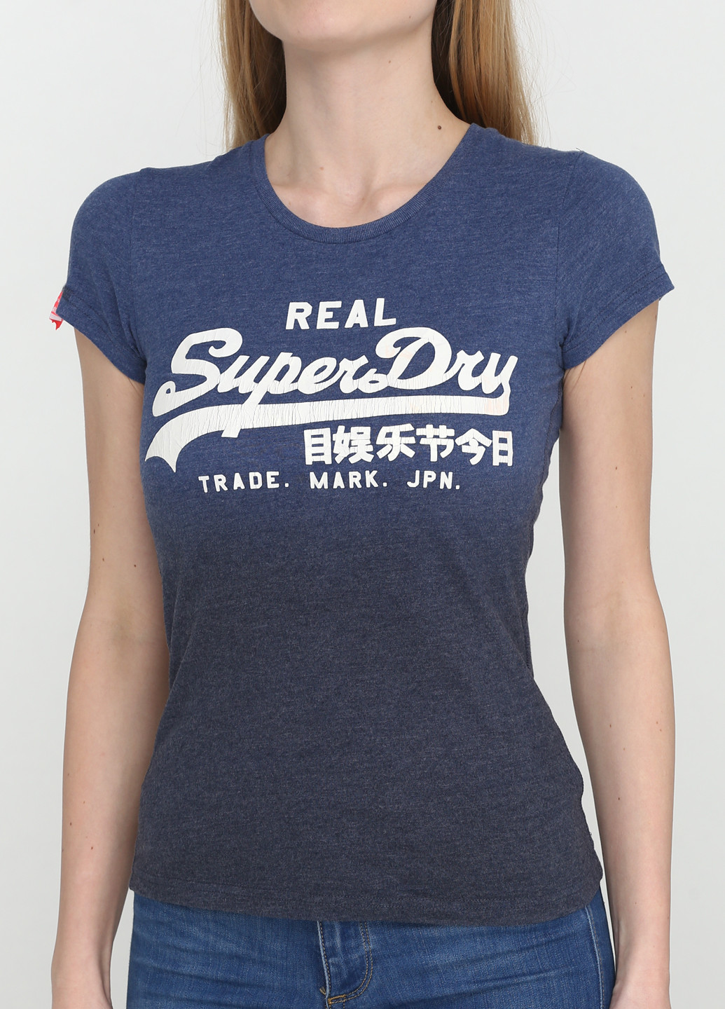 Темно-синяя летняя футболка Superdry
