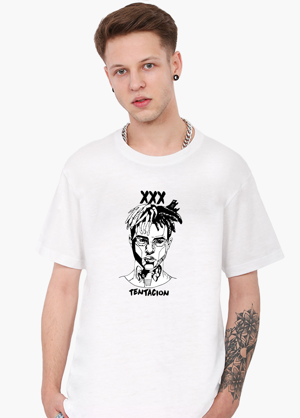 Белая футболка мужская экс-экс-экс тентасьон (xxxtentacion) белый (9223-2637) xxl MobiPrint