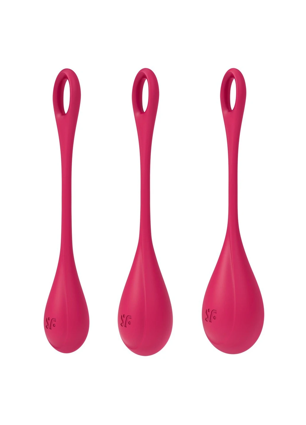 Набор йони бусин Yoni Power 1 Red, диаметр 2-2,5-3см, вес 22-46-74гр Satisfyer (252607238)