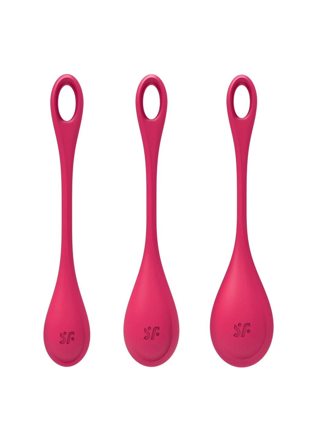Набор йони бусин Yoni Power 1 Red, диаметр 2-2,5-3см, вес 22-46-74гр Satisfyer (252607238)