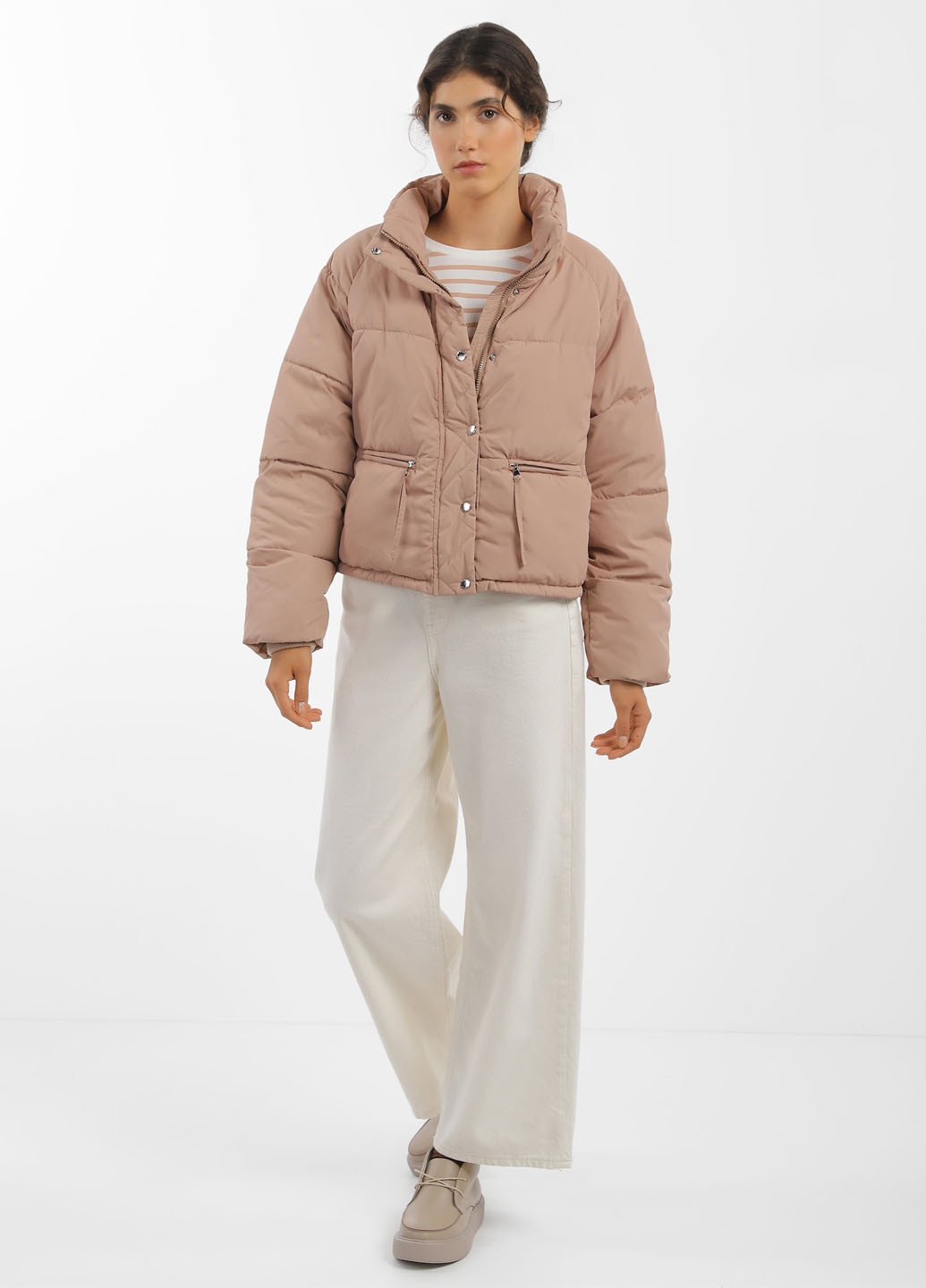 Бежевая демисезонная куртка Braska 8933-10