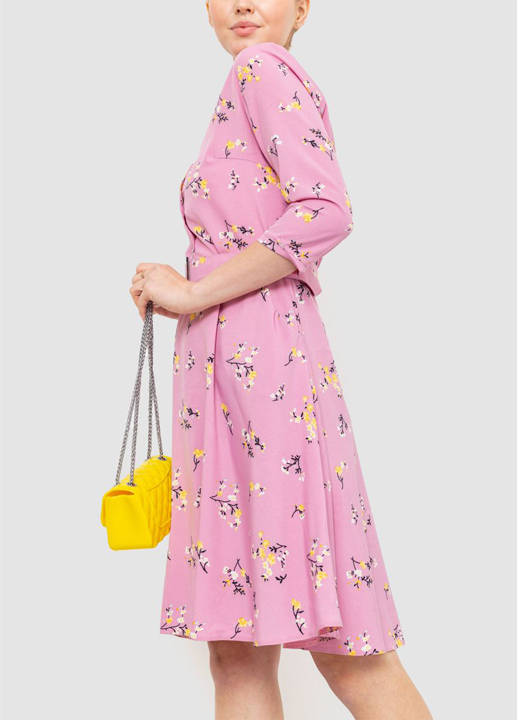 Рожево-лілова кежуал сукня кльош Ager з квітковим принтом
