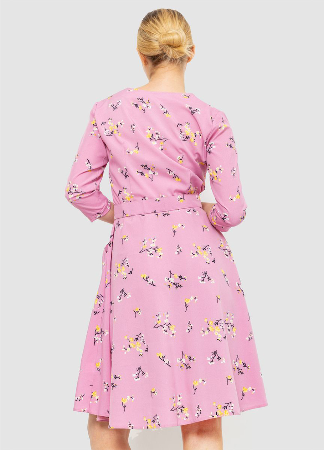 Розово-лиловое кэжуал платье клеш Ager с цветочным принтом