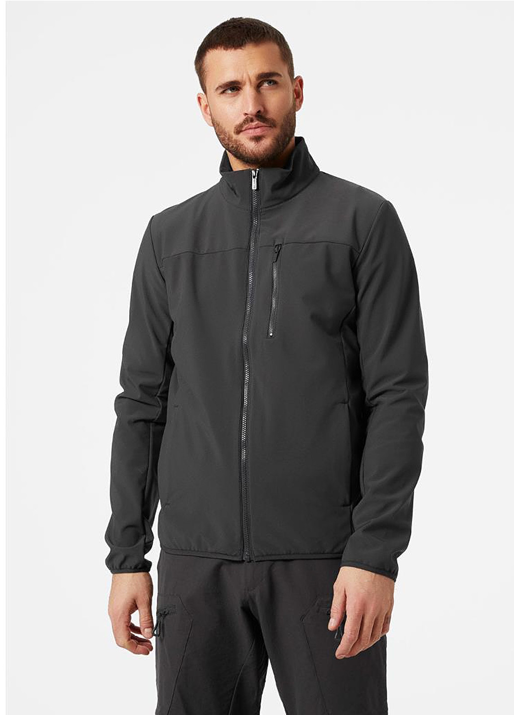 Черная демисезонная куртка 30223-980 Helly Hansen CREW SOFTSHELL JACKET 2.0