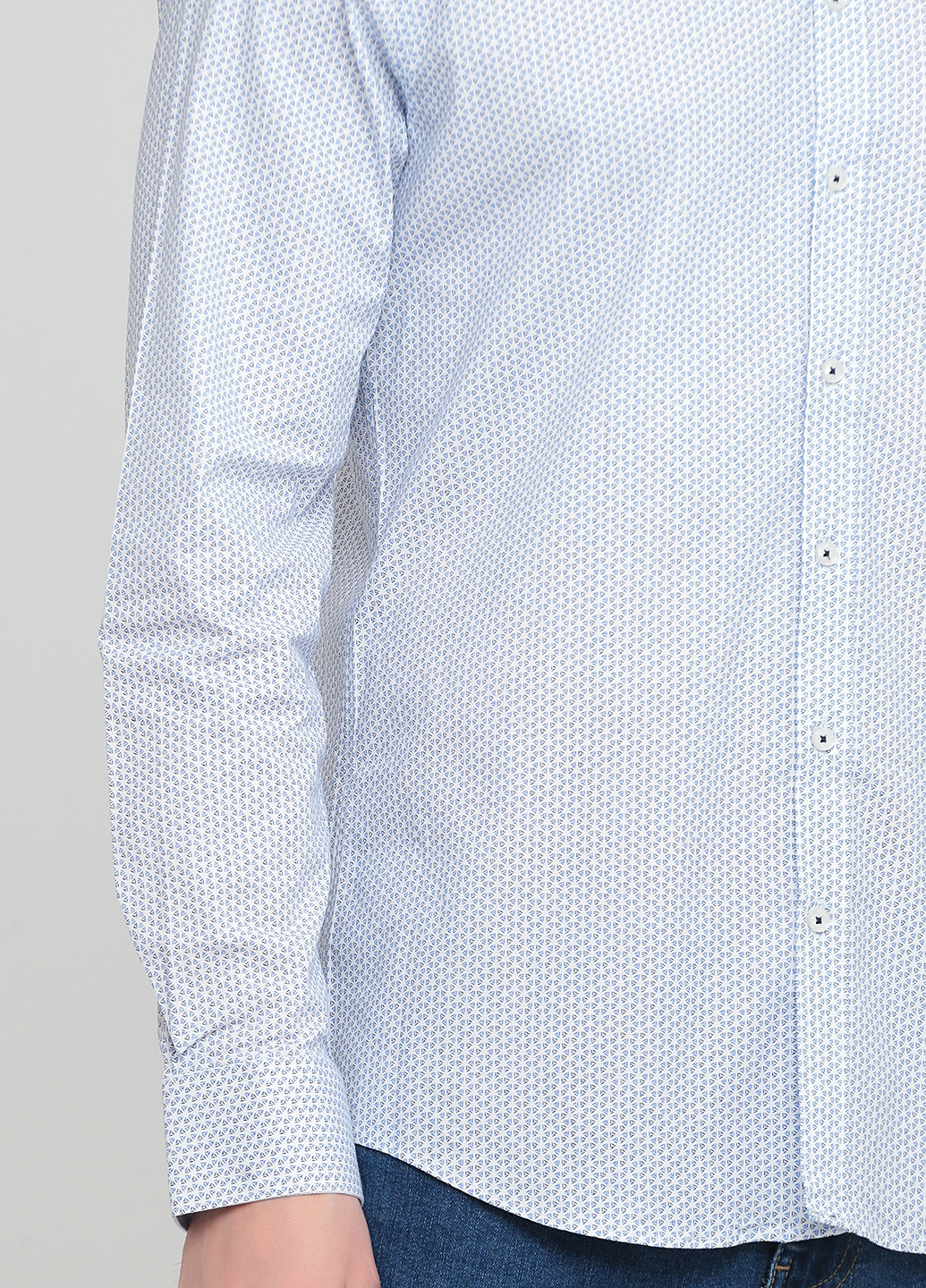 Голубой кэжуал рубашка с геометрическим узором Benson & Cherry