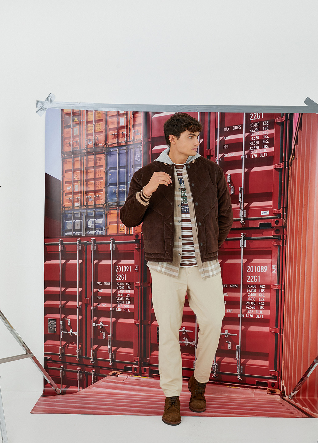 Светло-бежевые кэжуал демисезонные прямые брюки KOTON