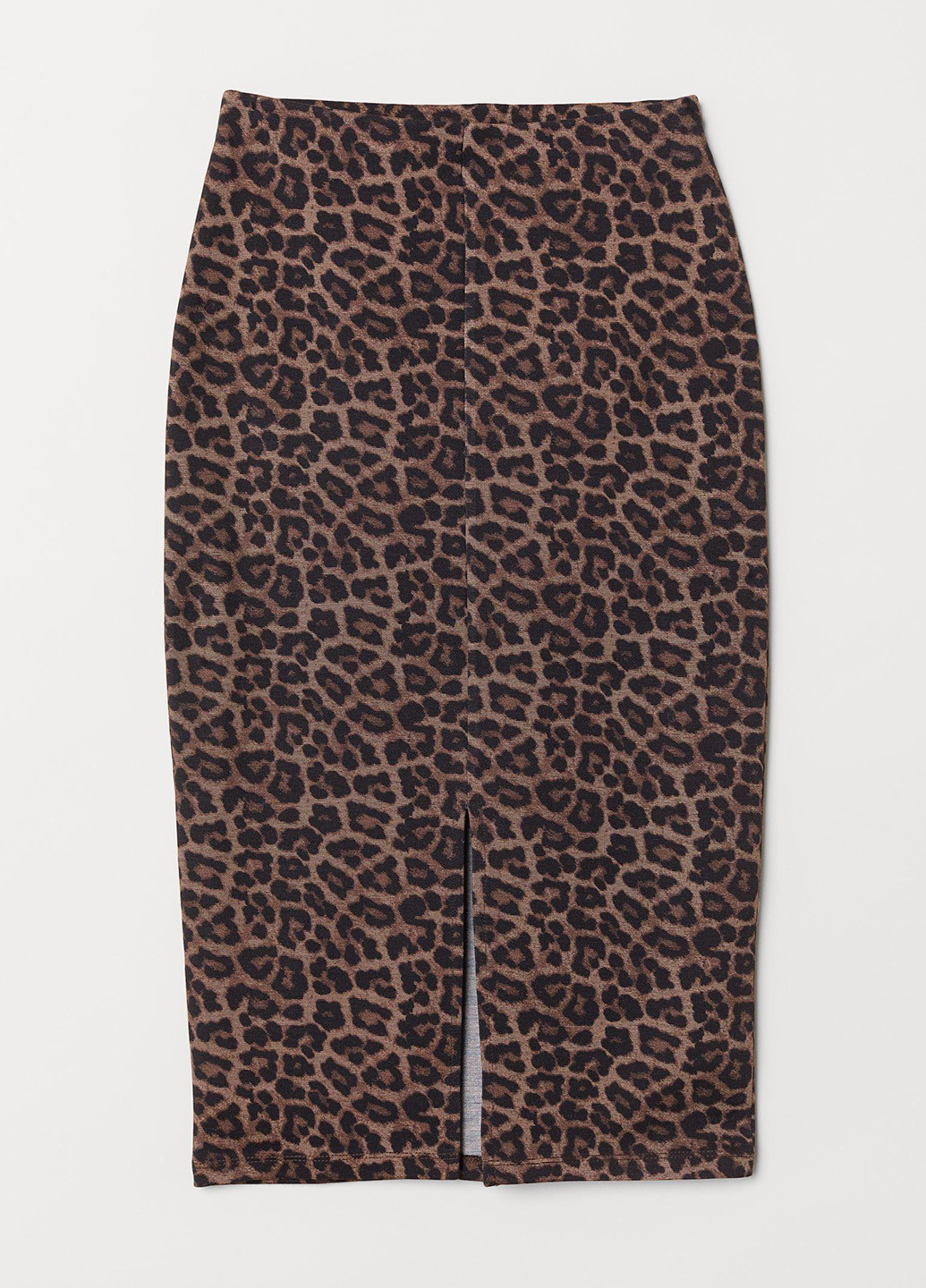 Коричневая кэжуал леопардовая юбка H&M карандаш