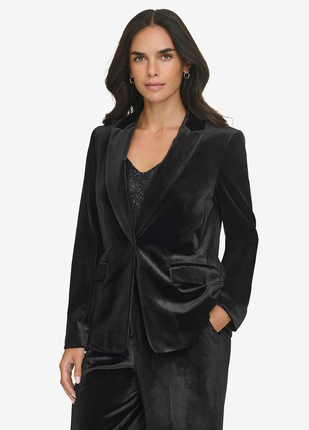 Черный женский жакет Calvin Klein однотонный - демисезонный