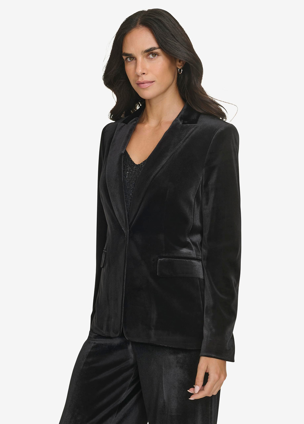 Черный женский жакет Calvin Klein однотонный - демисезонный