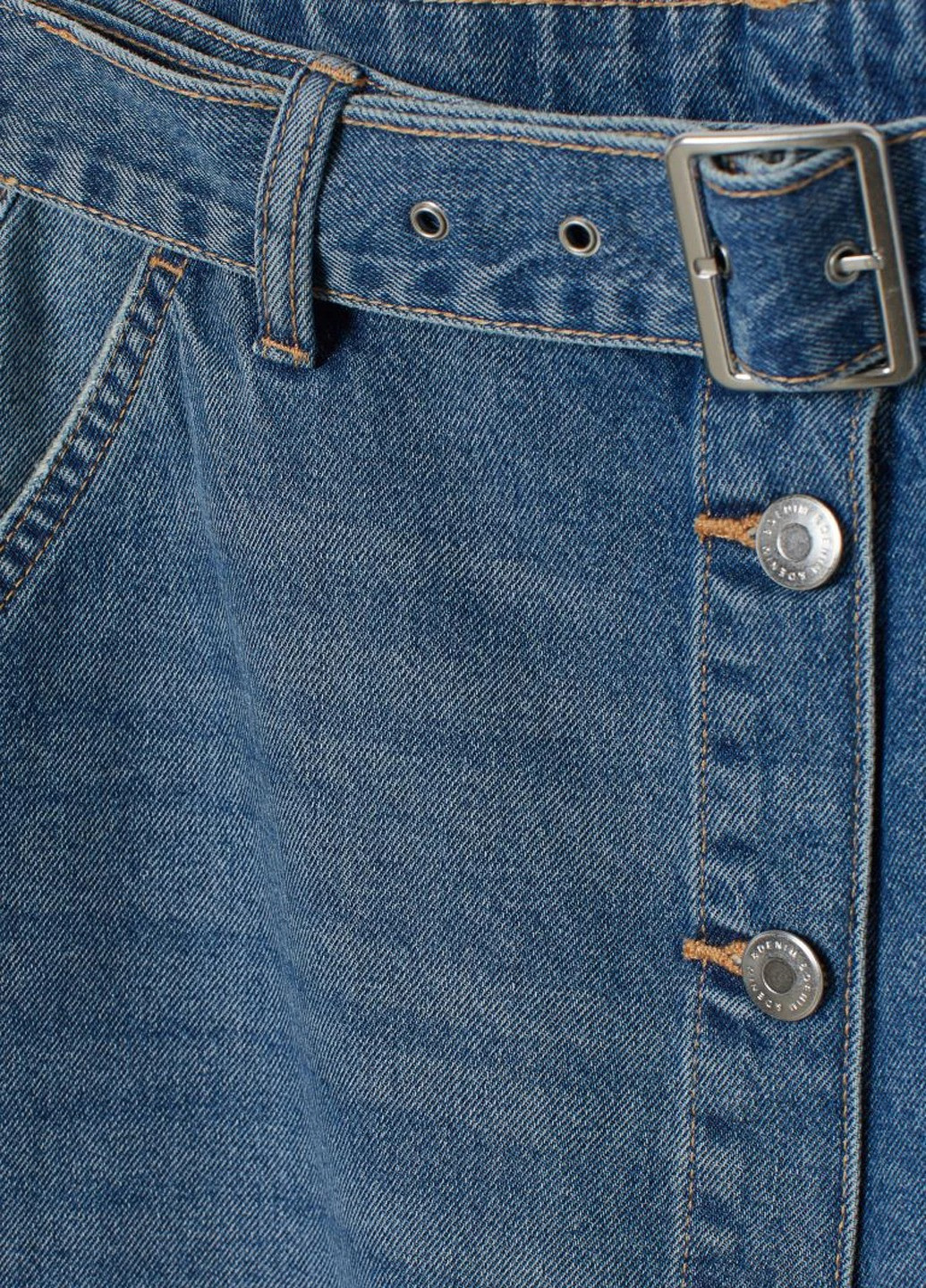 Синяя джинсовая однотонная юбка HM